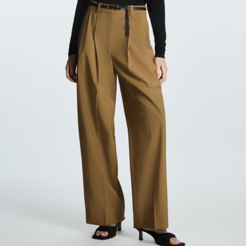 COS Wide-Leg Pleated Trousers